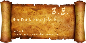Bonfert Euszták névjegykártya